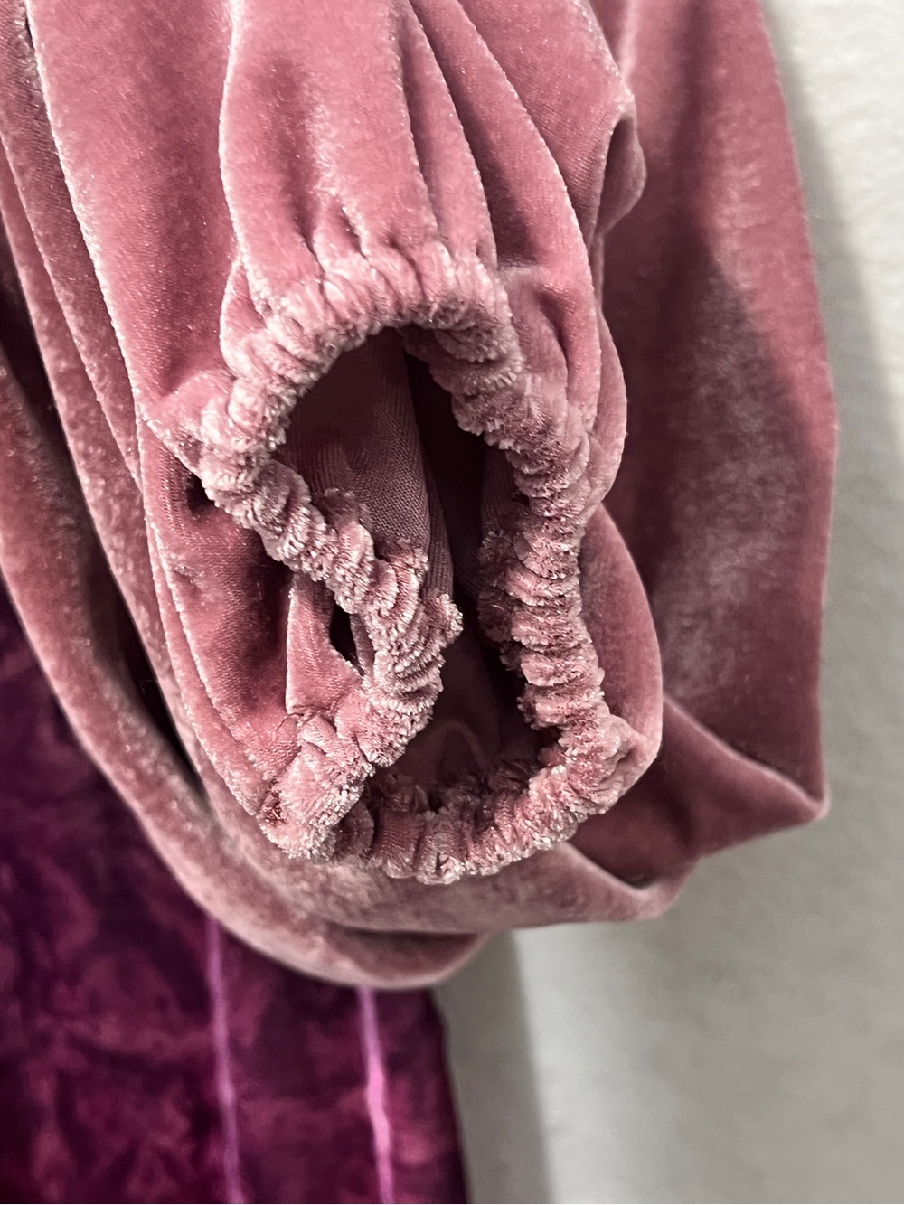 One World Velour Top Womens M Pink Purple Ombre Floral Boho Henley Long Sleeve - Picture 7 of 7